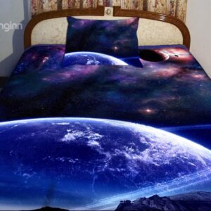 Blue Celestial Body Print 4-Piece Duvet Cover Sets