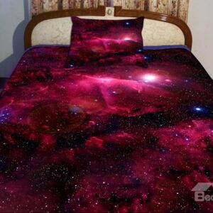 Amazing Bright Red Galaxy Print 4-Piece Duvet Cover Sets