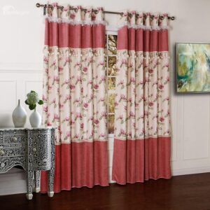 High Quality Pretty Floral Printing Chenille Custom Curtain