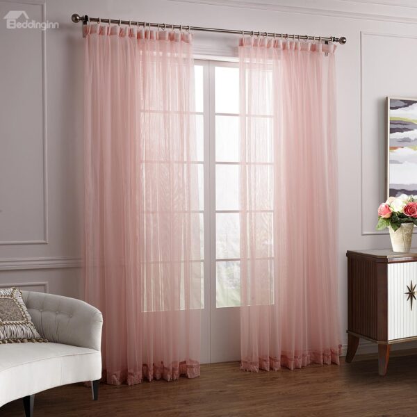 Wonderful Lovely Elegant Pink Cinderella Custom Sheer Curtain
