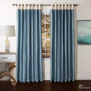 Classic Blue Pretty Granular Villus Custom Curtain