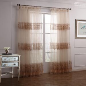 Graceful Elegant Grass Printing Custom Sheer Curtain