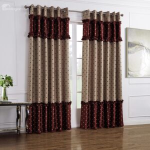 Luxury Double Color Scheme Grommet Top Custom Made Curtain
