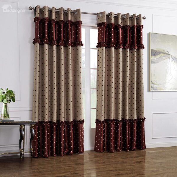 Luxury Double Color Scheme Grommet Top Custom Made Curtain