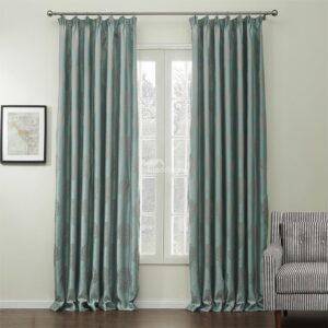 Graceful Elegant Green Jacquard Pattern Custom Curtain
