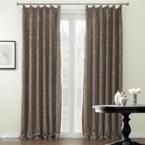 Graceful Amazing Coffee Jacquard Pattern Custom Curtain