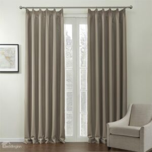Amazing Graceful Khaki Vertical Stripe Pattern Custom Curtain