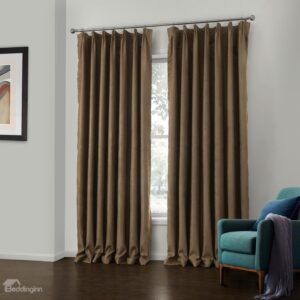 Fantastic Amazing Faux Suede Brown Design Custom Curtain
