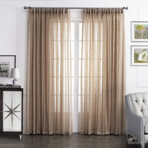 High Classic Polyester and Linen Custom Sheer Curtain