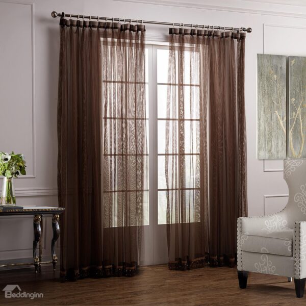 Wonderful Gorgeous Coffee Concise Design Customize Sheer Curtain