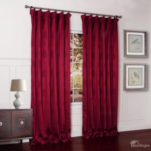 Vibrant Red Two Pieces Double Pinch Pleat Custom Curtain