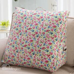 High Quality Red and Blue Little Flowers Pattern Throw Pillow
