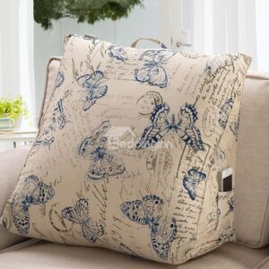 Classic Impressive Blue Butterfly and Letters Pattern Throw Pillow