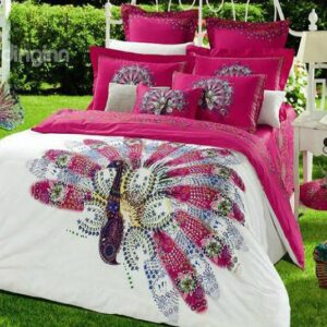 Cozy Fabulous Phoenix Print 4-Piece Cotton Duvet Cover Sets