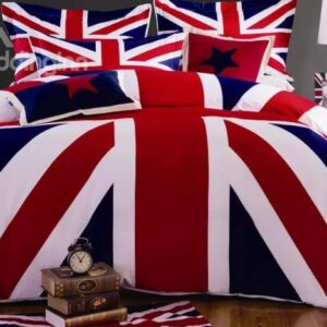 Cozy Fashion Flag Pattern 4-Piece Cotton Duvet Cover Sets