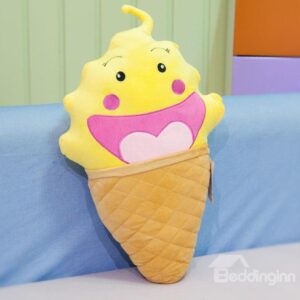 Creative Ice Cream Shape Pattern Plush Throw Pillow