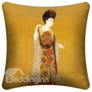 High Quality Luxury Dressed Palace Lady Pattern Throw Pillow