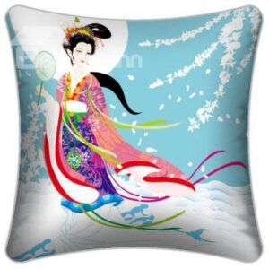 Legend Chang'e Flying to the Moon Pattern Throw Pillow