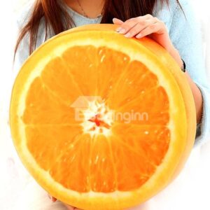 Creative Glistening Yellow Crystal Orange Shape Pattern Throw Pillow