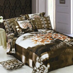Classical High Quality Fancy Flower Print 4-Piece Cotton Duvet Cover Sets