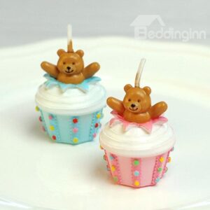 Hot Selling Smokeless Handmade Bear Cake Candle