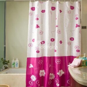 Graceful Pretty Floral Design Polyester Shower Curtain