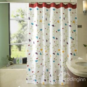 Graceful Pretty Floral Vine Pattern Shower Curtain