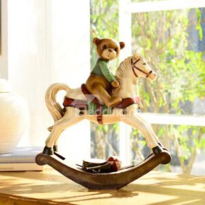 Funny High Quality Hand Painted Bear Rocking Horse