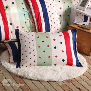 Super Comfortable Five-Pointed Stars Print Bed Pillowcase