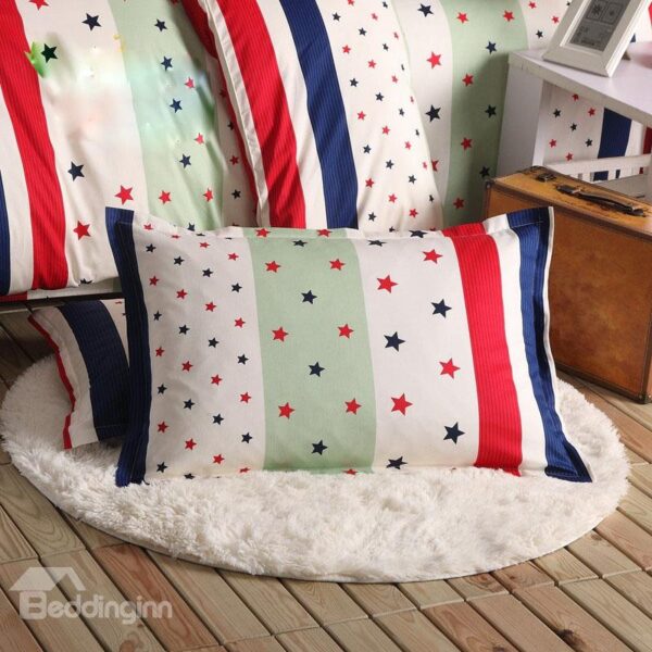 Super Comfortable Five-Pointed Stars Print Bed Pillowcase