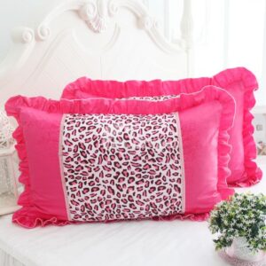 Beautiful Leopard Painting Fold Border Bed Pillowcase