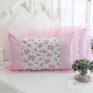 Gorgeous Pink Flowers and Border Bed Pillowcase