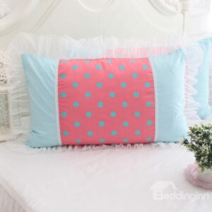 Fancy White Fold Border Little Dots Bed Pillowcase
