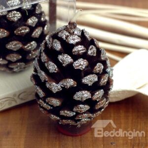 Top Selling Golden and Silver Christmas Pine Cone Candle