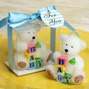 Hot Selling Pure White Lovely Baby Bear Candle