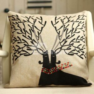 Super Cute Christmas Gift Deer Pattern Throw Pillow