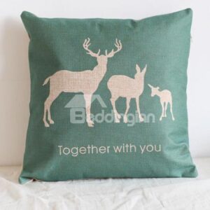 Christmas Gift Three white Reindeer Pattern Throw Pillow