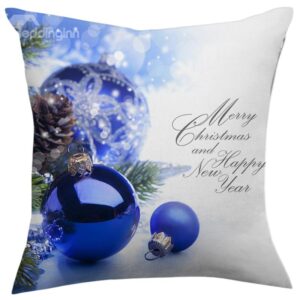 Gorgeous Christmas Gift Shining Blue Balls Throw Pillow