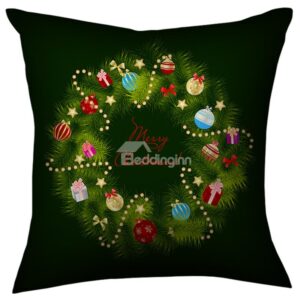 Gorgeous Black Christmas Decorations Circle Throw Pillow