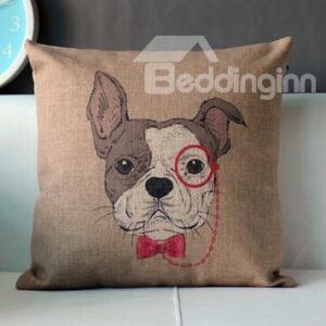 Creative Wearing Red Tie Yapee Dog Throw Pillow