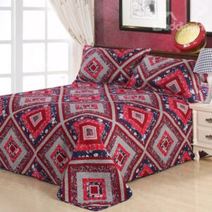 High Quality Square Flower Painting Bed in a Beg Sets