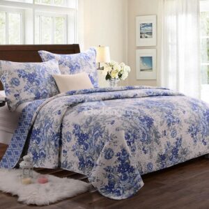 Super Comfort Blue and White Flowers Pattern Bed in a Bag