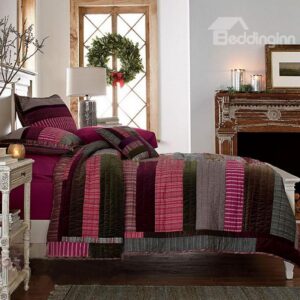High Quality Dark Colors Matching Stripes Bed in a Bag