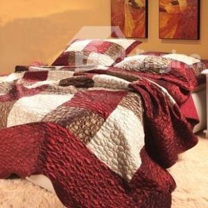 Gorgeous Red and Coffee Color Squares Bed in a Bag