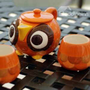 The owl Hand-Painted Porcelain Tea Set