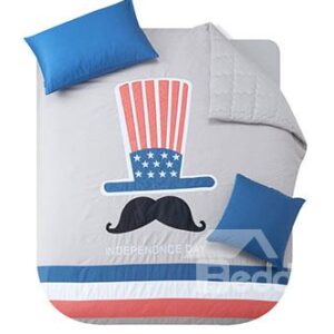 New Arrival Concise Design Mustache Print 4-Piece Duvet Cover Sets
