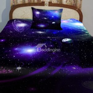 Wonderful Galaxy and Blue Shining Star Print 4-Piece Duvet Cover Sets