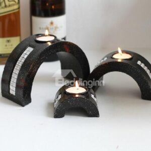 Wonderful High Quality Pretty Wood 3-Pieces Candles Holders Set