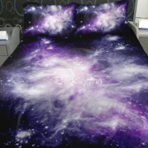 Charming Purple Shining Star Print 4-Piece Duvet Cover Sets