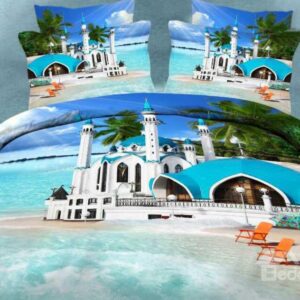 Cozy Coastal City Print 4-Piece 100% Cotton Duvet Cover Sets